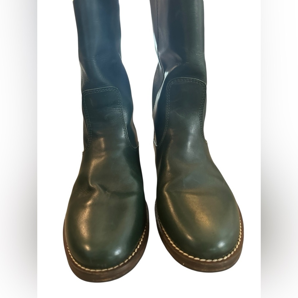 Vero Cuoio Italian Leather Dark Green Boots Size EU 35 / US 5 - Picture 7 of 7